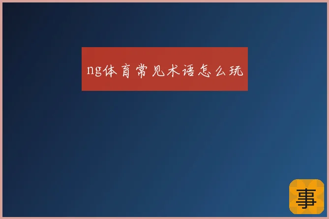 ng体育常见术语怎么玩